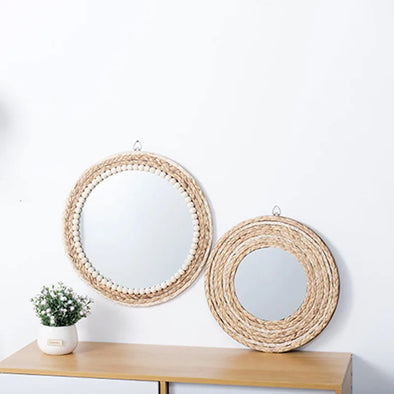 Creative Straw Rope Decorative Mirror