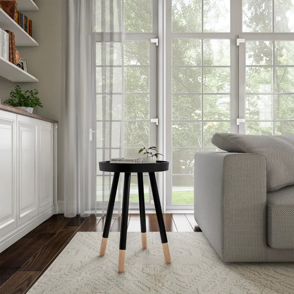 Round End Table with Removable Tray