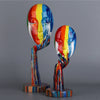 Creative Painted Colorful Woman Face Statues